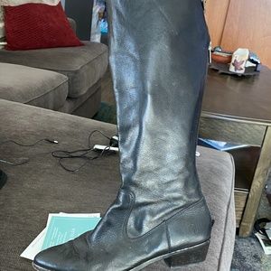 Frye black knee high leather boots